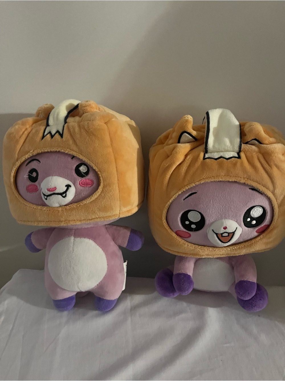 Purple Plush Character with Tan Animal Hood - Kids Stuffed Toy